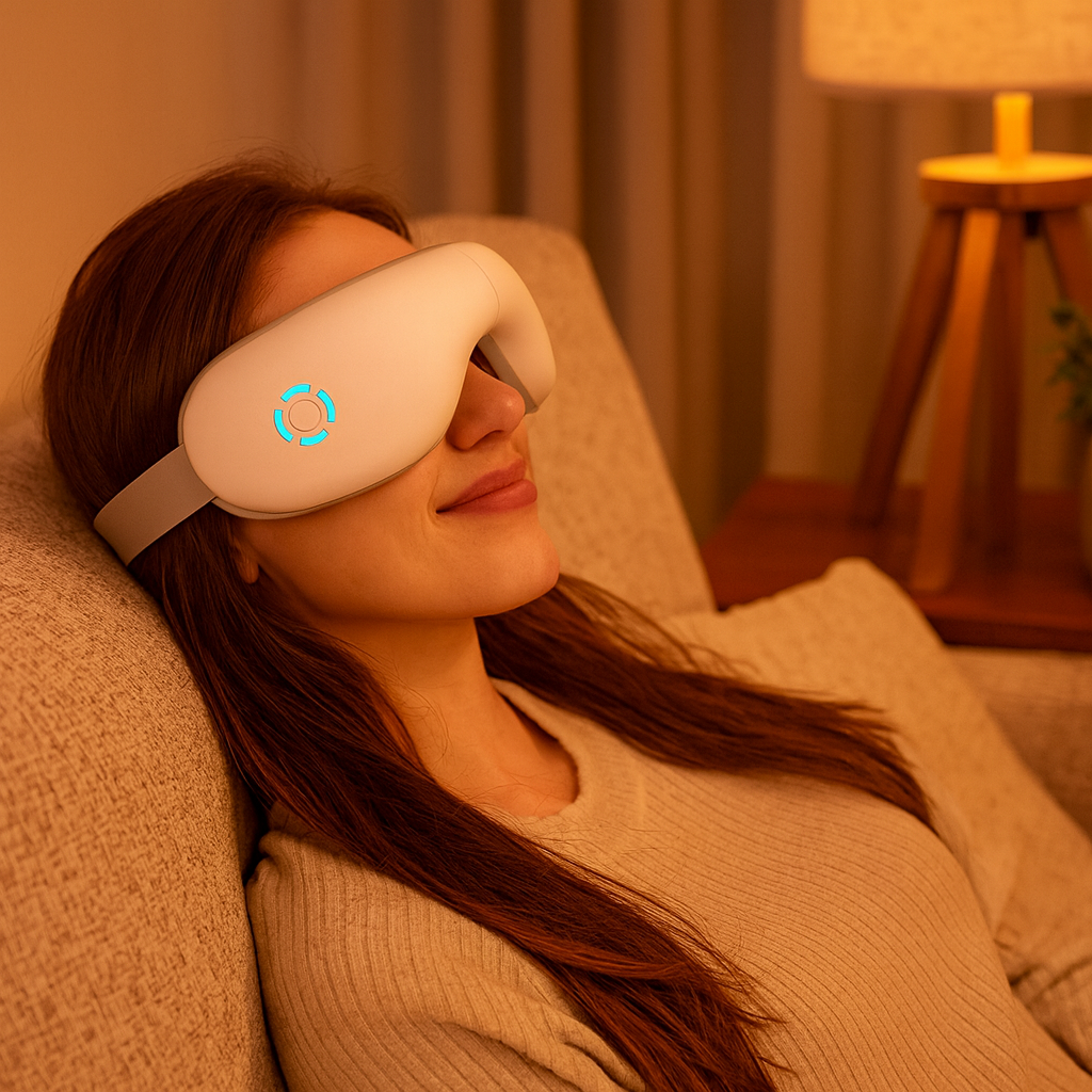 Heated Eye Massager – 5 Modes for Eye Strain Relief, Dark Circles & Better Sleep