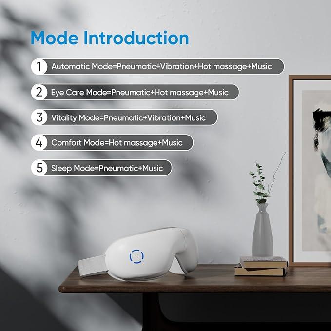 Heated Eye Massager – 5 Modes for Eye Strain Relief, Dark Circles & Better Sleep