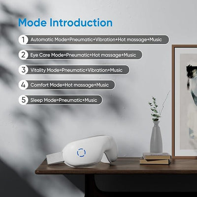 Heated Eye Massager – 5 Modes for Eye Strain Relief, Dark Circles & Better Sleep